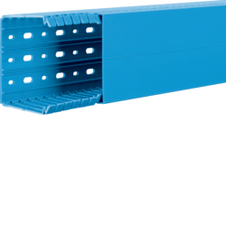 Canal cablu PVC - Canal cablu perforat cu capac 80x100, albastru, Hager, BA780100BL