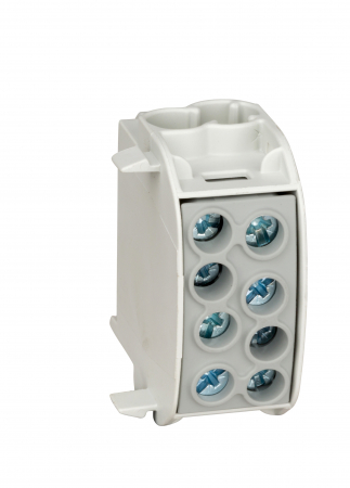 Accesorii - Clemă electrică Schrack IKA26110--, izolată, 25mm², pentru conductori Cu-Al, montaj DIN, unipolară, gri.