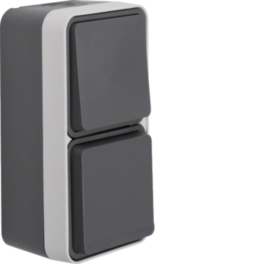 Intrerupatoare - Combinatie priza si intrerupator, vertical, W.1, IP55, gri