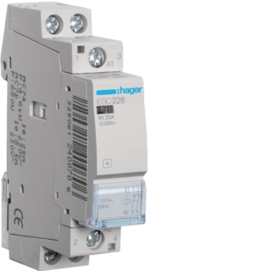 Contactori - Contactor, 25A, 2NI, 230V, ESC226, Hager