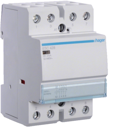 Contactori - Contactor, 25A, 3ND/1NI, 230V, ESC428, Hager