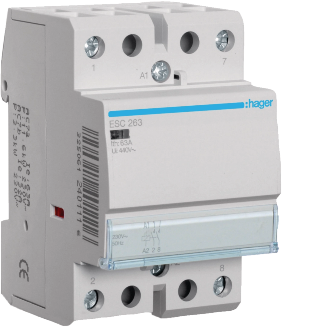 Contactori - Contactor, 63A, 2ND, 230V, ESC263, Hager