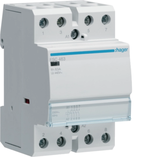Contactori - Contactor, 63A, 4ND, 230V, ESC463, Hager