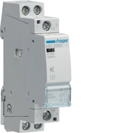 Sigurante si protectii - Contactor silentios, 25A, 2ND, 230V, ESC225S, Hager