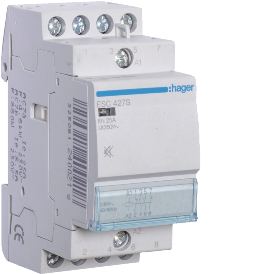 Contactori - Contactor silentios, 25A, 2ND/2NI, 230V, ESC427S, Hager