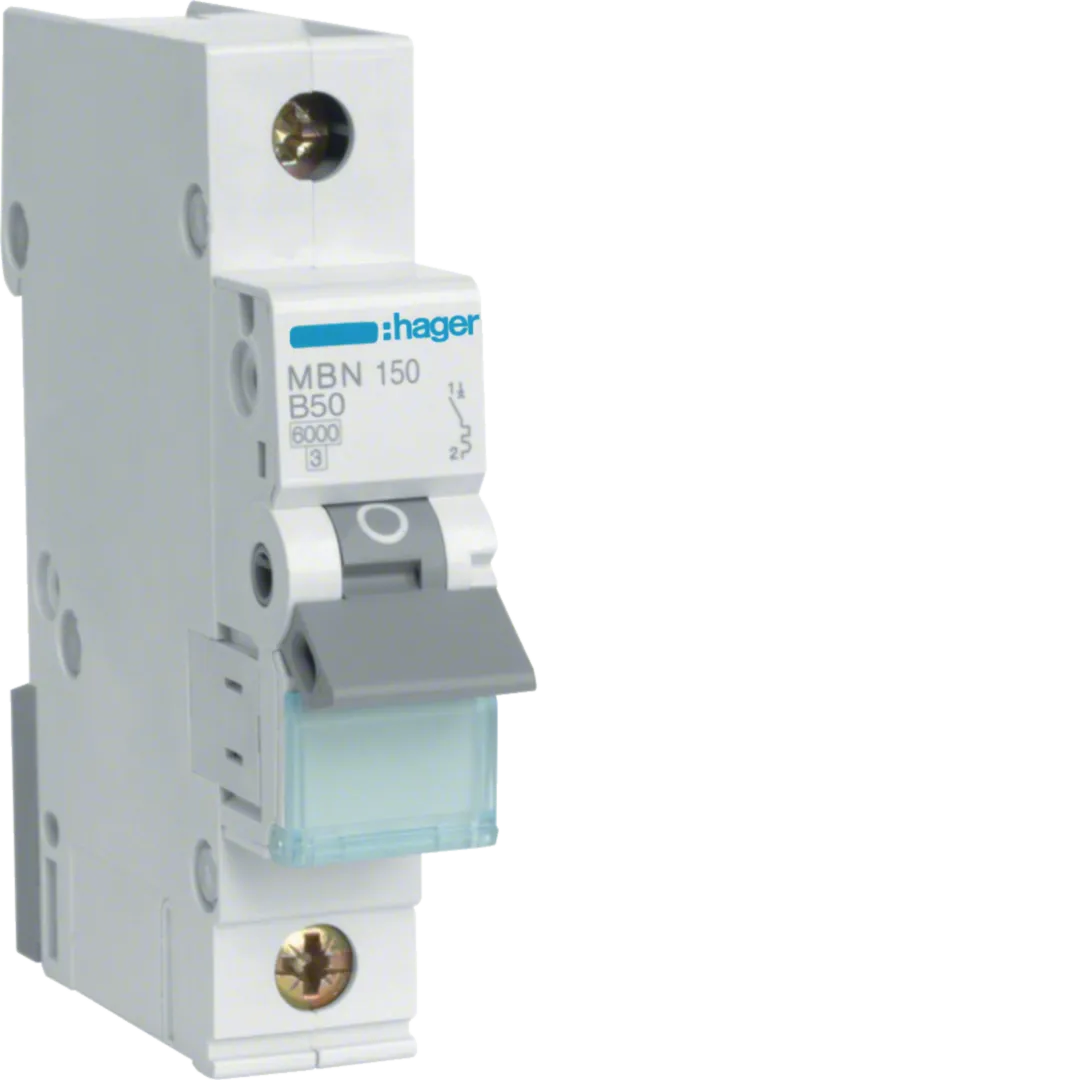 Sigurante si protectii - Siguranta automata Hager MBN150 50A 1P curba B 6kA