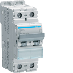 Sigurante si protectii - Disjunctor 2P, 25A, 10kA, B, 2M, Hager, NBN225