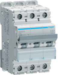 Produse - Disjunctor 3P, 40A, 10kA, D, 3M, Hager, NDN340