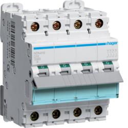 Produse - Disjunctor 4P, 16A, 10kA, D, 4M, Hager, NDN416