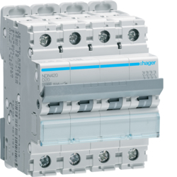 Produse - Disjunctor 4P, 20A, 10kA, D, 4M, Hager, NDN420