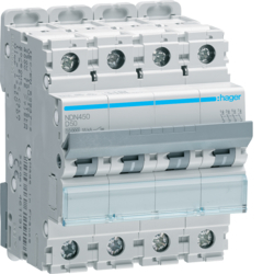 Produse - Disjunctor 4P, 50A, 10kA, D, 4M, Hager, NDN450
