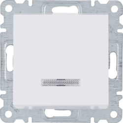 Intrerupatoare - Intrerupator cap scara cu indicator luminos - alb, Hager, WL0220