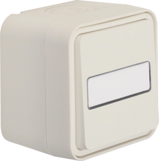 Produse - Intrerupator cap scara, port eticheta W.1, IP55, alb polar, Hager, WNC006B