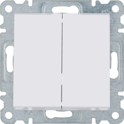 Intrerupatoare - Intrerupator dublu cap scara - alb, Hager, WL0050