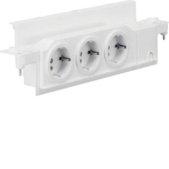 Accesorii - Piesa intrare cabluri echipata cu modul 3 prize Schuko,  Volta, Hager, VZ00UP