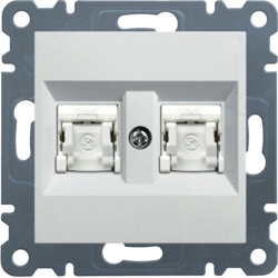 Prize - Priza date 2xRJ45, Cat.6 UTP-alb, Hager, WL2160