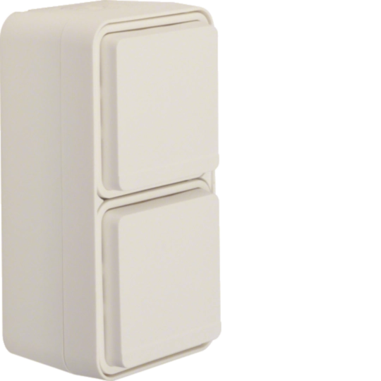 Prize - Priza dubla Schuko, verticala W.1, IP55, alb polar