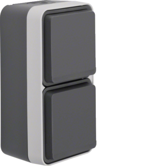 Prize - Priza dubla  Schuko, verticala W.1, IP55, gri