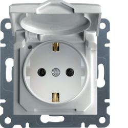 Prize - Priza Schuko, capac, protectie-alb, Hager, WL1150