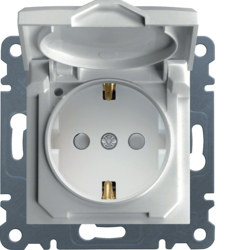 Prize - Priza Schuko, capac, protectie copii - alb, Hager, WL1160