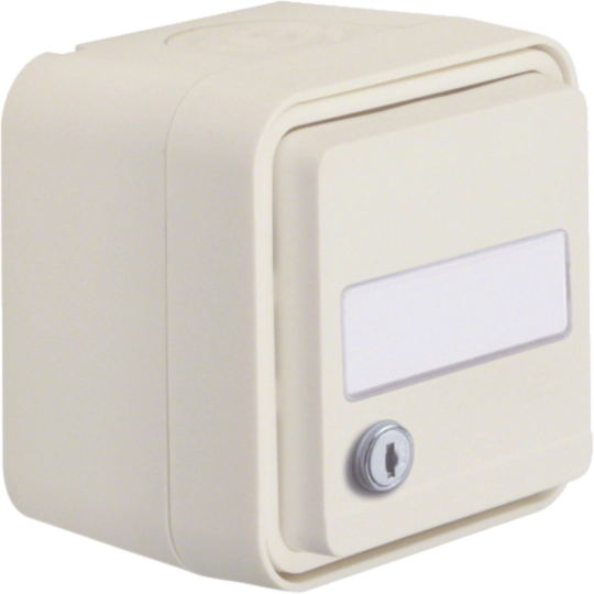 Produse - Priza Schuko protectie copii, port eticheta cu cheie W.1,   IP55, alb polar, Hager, WNC166B