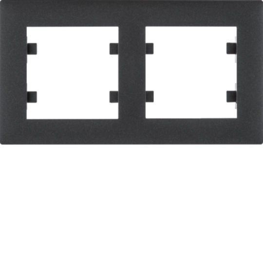 Accesorii prize si intrerupatoare - Rama 2 aparate, orizontala - negru, Hager, WL5723