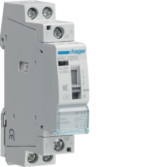 Sigurante si protectii - Releu comanda silentios, 25A, 2ND, 230V, Hager, ERC225S