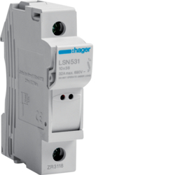 Sigurante si protectii - Separator Port fuzibil 1P 32A L38 semnal luminos 1M, HAGER, LSN531