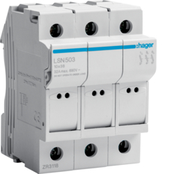 Separatoare de sarcina - Separator Port fuzibil 3P 32A L38 3M, HAGER, LSN503