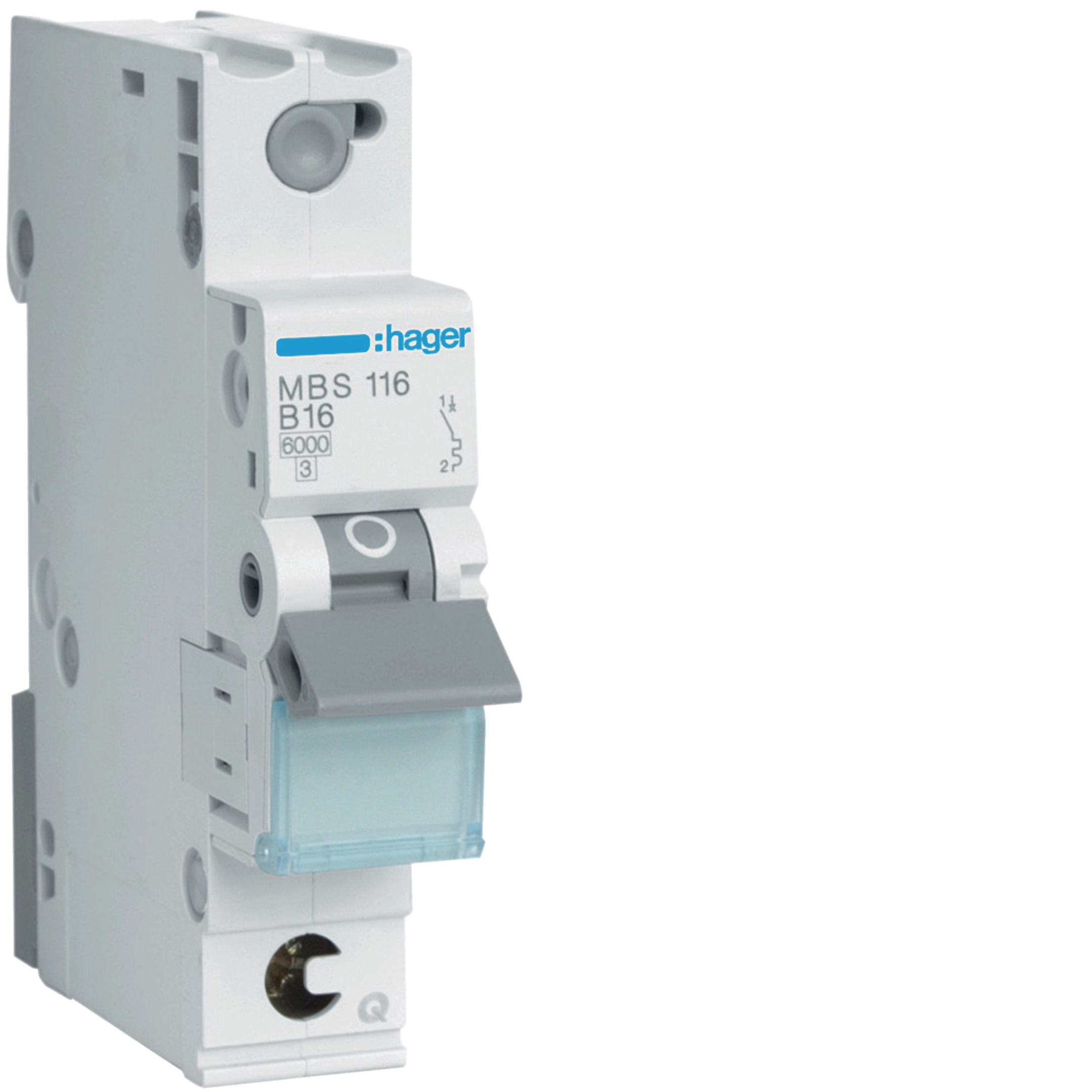 Sigurante si protectii - Siguranta automata 1P, 16A, 6kA, curba B, Hager MBS116 quick connect