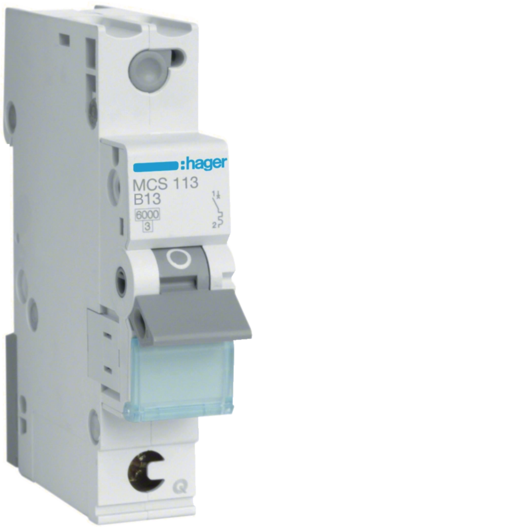 Sigurante si protectii - Siguranta automata Hager MCS113 13A 1P curba C 6kA