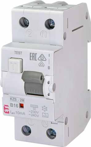 Protectie diferentiala RCBO - Siguranta diferentiala RCBO KZS-2M A B16/0.01