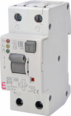 Protectie diferentiala RCBO - Siguranta diferentiala RCBO KZS-2M2p EDI A B16/0.03