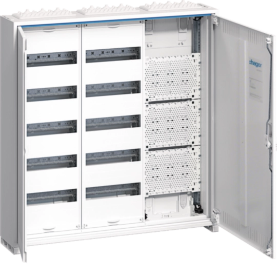 Tablouri cu montaj aparent - Tablou metalic combo(hibrid), 120 module, 5x24, aparent ,  Hager, Univers, FWB53K1