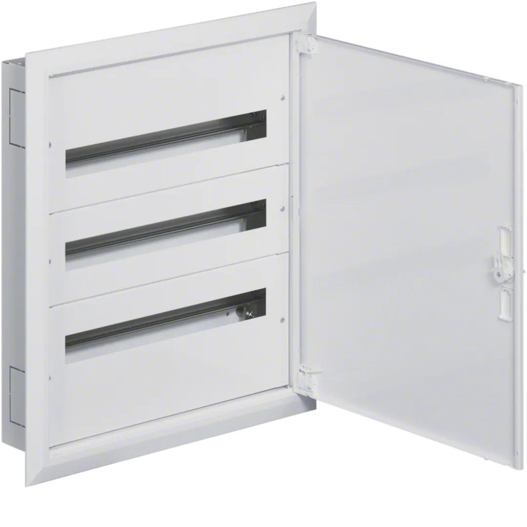 Tablouri Electrice - Tablou metalic, 72 module, incastrat, 3x24 M, usa opaca, Hager, FW324F