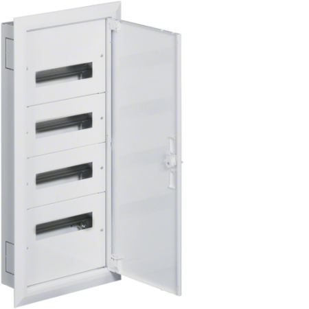 Tablouri Electrice - Tablou metalic, 48 module, incastrat, 4x12 M, usa opaca, Hager, FW412F