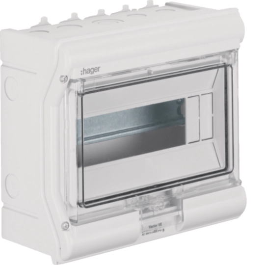 Tablouri cu montaj aparent - Tablou Vector 10M IP54/65 aparent, prot. UV, 1000V AC/DC, Hager, VE110PN