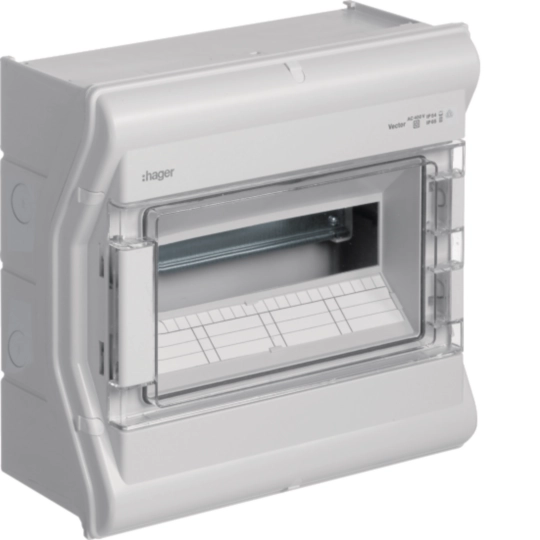Tablouri cu montaj aparent - Tablou Vector 12M IP54/65 aparent, prot. UV, 1000V AC/DC , Hager, VE112PN