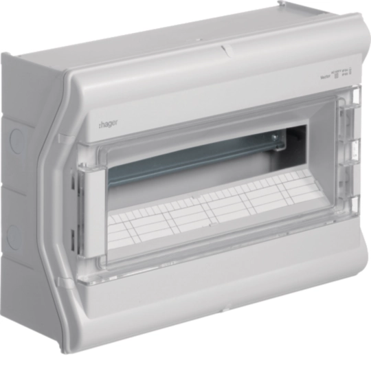 Produse - Tablou Vector 18M IP54/65 aparent, prot. UV, 1000V AC/DC, Hager, VE118PN