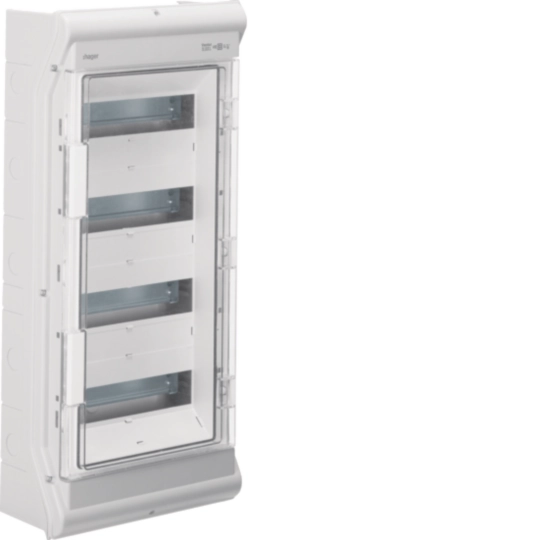 Tablouri cu montaj aparent - Tablou Vector 48M IP54/65 aparent, prot. UV, 1000V AC/DC, Hager, VE412PN
