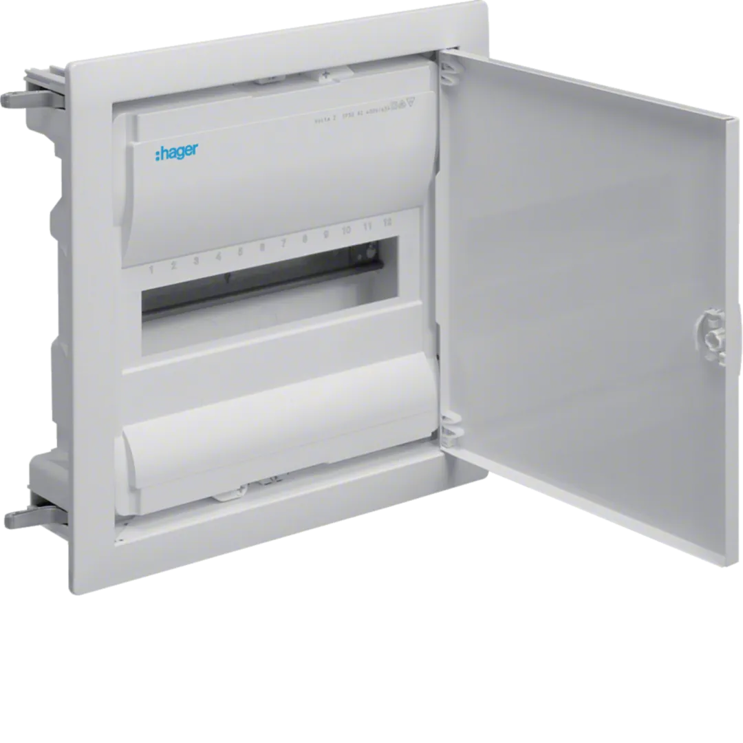 Tablouri Electrice - Tablou Volta 12 module, pentru gips carton, usa opaca, Hager VH12NE
