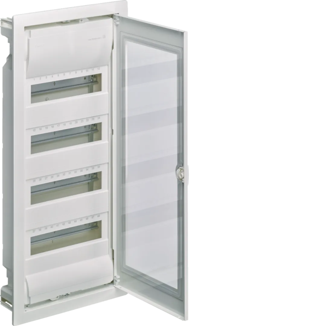 Tablouri Electrice - Tablou Volta 48 module, pentru gips carton, usa trasparenta, Hager VH48ETN
