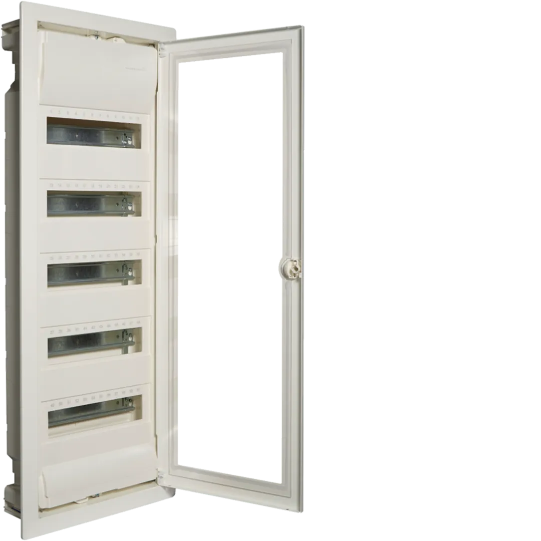 Tablouri Electrice - Tablou Volta 60 module, pentru gips carton, usa trasparenta, Hager VH60ETN