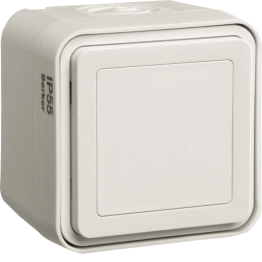 Produse - Tasta falsa W.1, IP55, alb polar, Hager, WNC157B
