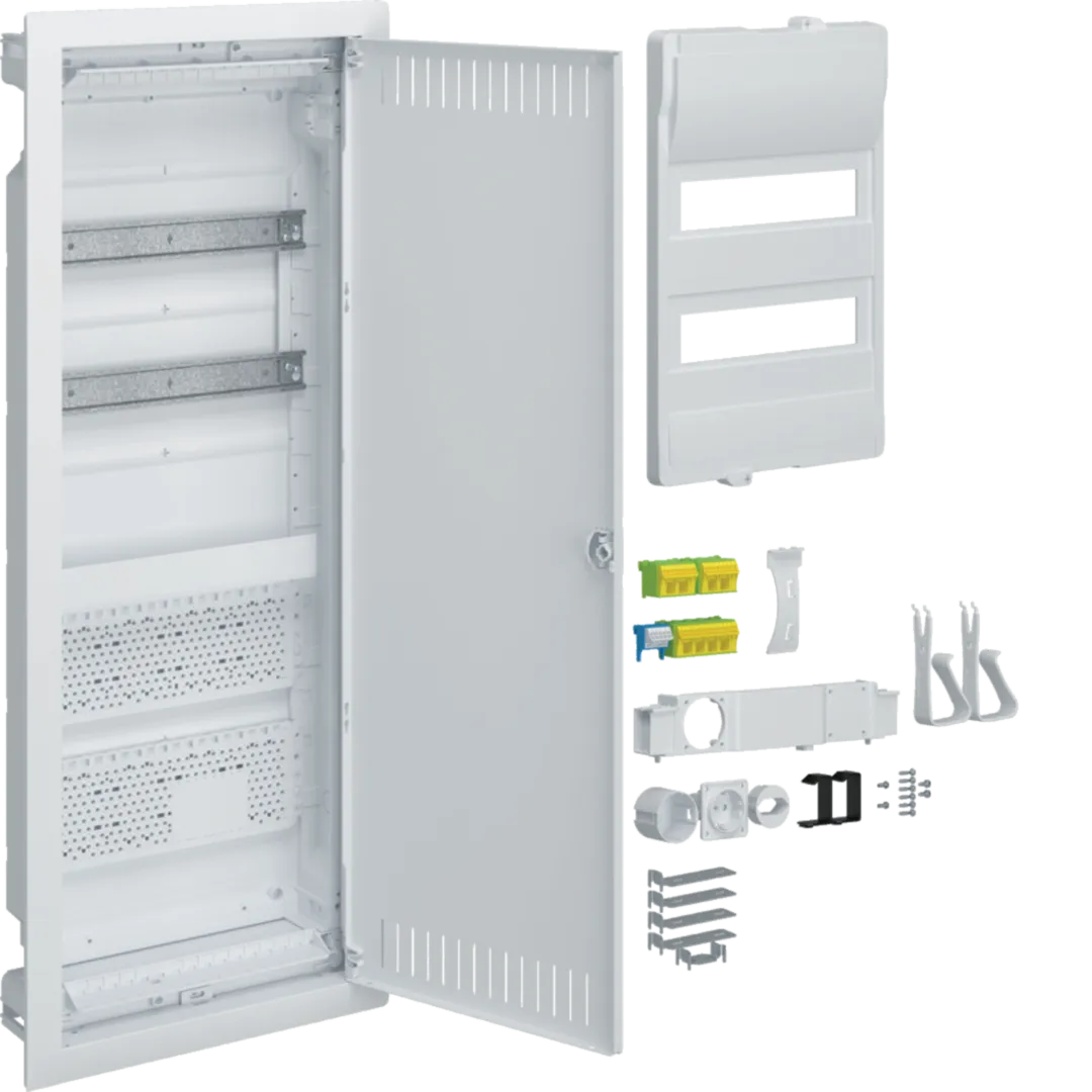 Tablouri Electrice - Tablou incastrat Volta Hibrid, 2x12M, priza Schuko, accesorii montaj, Hager