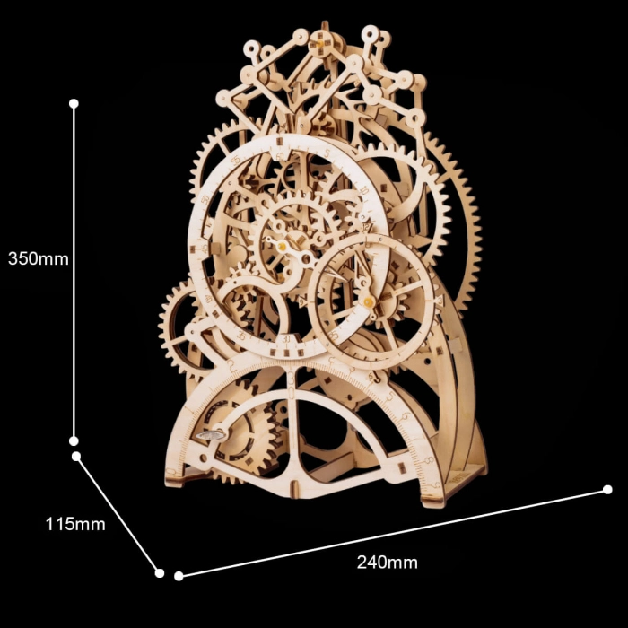 Puzzle 3D Ceas cu pendul, ROBOTIME, Lemn, 170 piese [4]