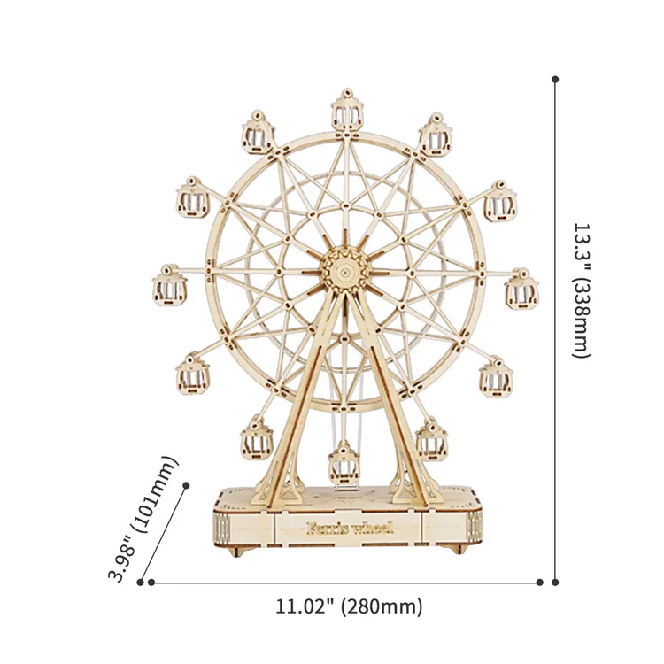 Puzzle 3D Cutie Muzicala, Ferris Wheel XL, Lemn, 232 de piese [4]