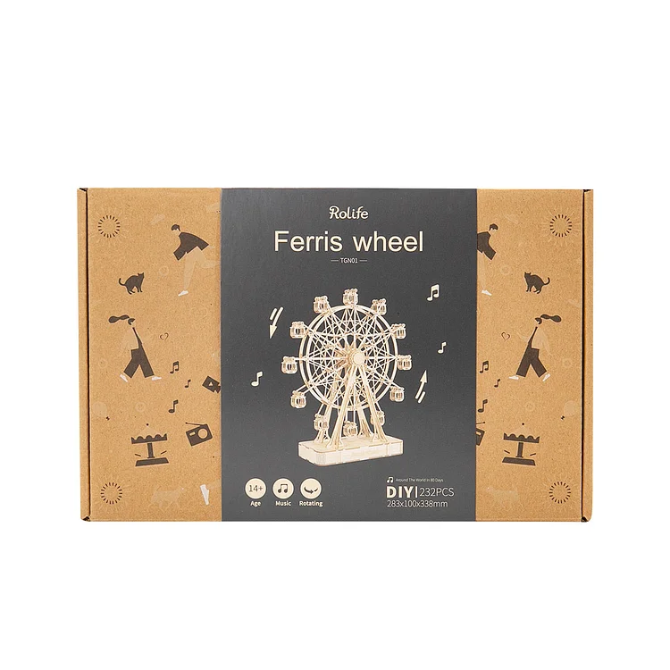 Puzzle 3D Cutie Muzicala, Ferris Wheel XL, Lemn, 232 de piese [5]