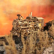 Puzzle 3D Locomotive, ROKR, Lemn, 349 piese [4]