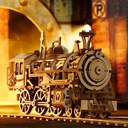 Puzzle 3D Locomotive, ROKR, Lemn, 349 piese [3]
